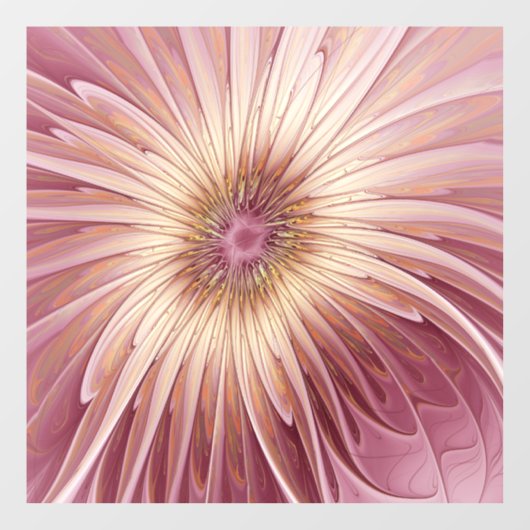 Abstracte bloeiende fractale kunst en schaduwen va raamsticker (Vel)