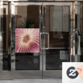 Abstracte bloeiende fractale kunst en schaduwen va raamsticker (Kantoordeur)