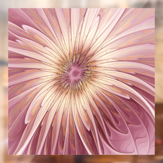 Abstracte bloeiende fractale kunst en schaduwen va raamsticker (Vel 2)