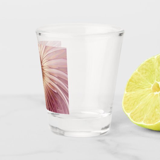 Abstracte bloeiende fractale kunst en schaduwen va shot glas (Rechts)