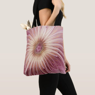Abstracte bloeiende fractale kunst en schaduwen va tote bag