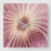 Abstracte bloeiende fractale kunst en schaduwen va vierkante klok (Voorkant)