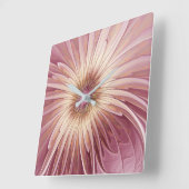 Abstracte bloeiende fractale kunst en schaduwen va vierkante klok (Hoek)