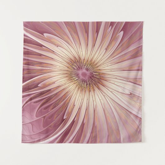 Abstracte bloeiende fractale kunst en schaduwen va wandkleed (Voorkant (horizontaal))