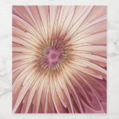 Abstracte bloeiende fractale kunst en schaduwen va wijn etiket (Enkel label)