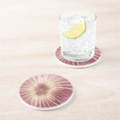 Abstracte bloeiende fractale kunst en schaduwen va zandsteen onderzetter (Zijkant)