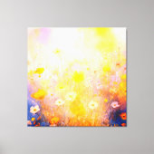 abstracte bloeiende wilde bloemen canvas afdruk (Voorkant)