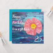 Abstracte Bloem Aangepaste dochter Verjaardag Kaart (Voorkant / Achterkant in situ)