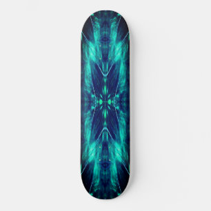 Abstracte bloem aqua en blauwe fractale vormgeving persoonlijk skateboard