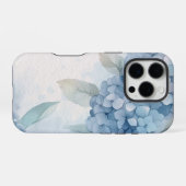 Abstracte bloem blauwe hortensia bloem iPhone hoesje (Achterkant horizontaal)
