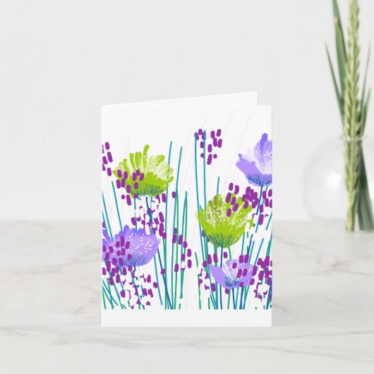 Abstracte bloem botanische blanco notitiekaart (Voorkant)