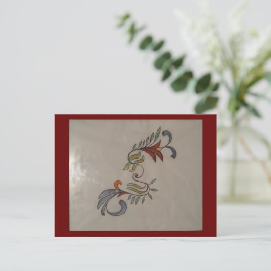 abstracte bloem, briefkaart (Staand voorkant)