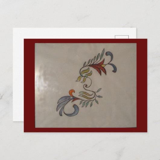 abstracte bloem, briefkaart (Voorkant / Achterkant)