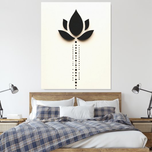 Abstracte bloem canvas afdruk (Insitu (Slaapkamer))