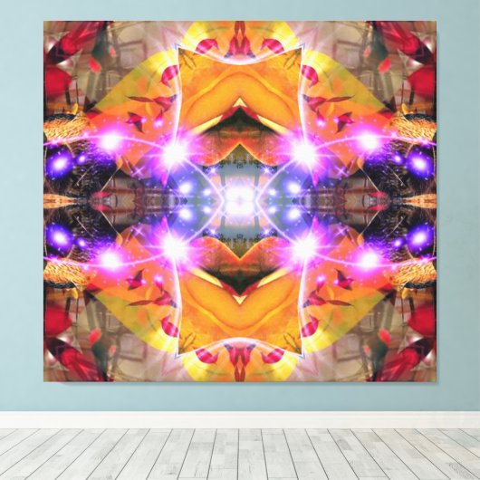 Abstracte Bloem Canvas Afdruk (Insitu (Houten vloer))