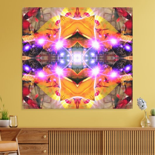 Abstracte Bloem Canvas Afdruk (Insitu (Woonkamer))