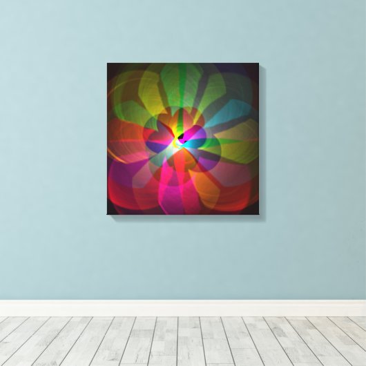 Abstracte bloem canvas afdruk (Insitu (Houten vloer))