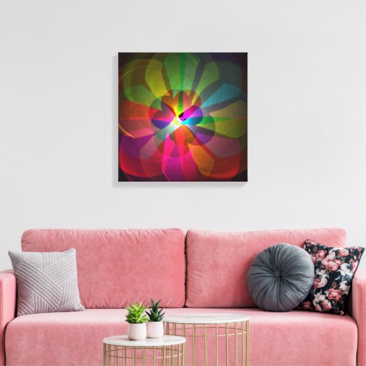 Abstracte bloem canvas afdruk (Insitu (Woonkamer))