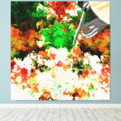 Abstracte bloem canvas afdruk (Insitu (Houten vloer))