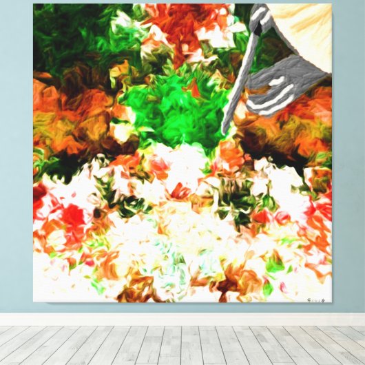 Abstracte bloem canvas afdruk (Insitu (Houten vloer))