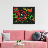 Abstracte bloem canvas afdruk (Insitu (Woonkamer))