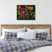 Abstracte bloem canvas afdruk (Insitu (Slaapkamer))