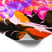 Abstracte bloem en dierlijke afdruk poster (Hoek)