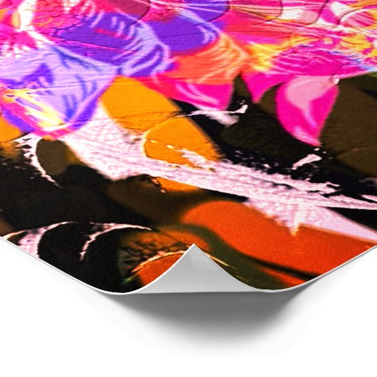 Abstracte bloem en dierlijke afdruk poster (Hoek)