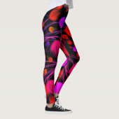 Abstracte bloem- en gebladerte waterkleur leggings (Rechts)