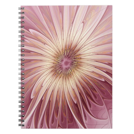 Abstracte bloem fractale kunst & tinten van bordea notitieboek (Voorkant)
