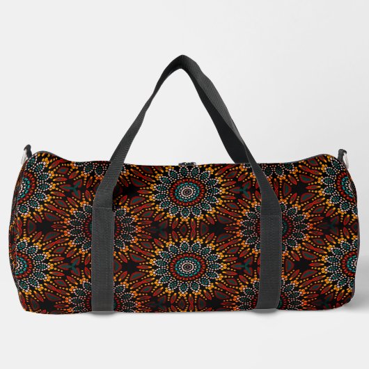 Abstracte Bloem Geometrische Ontwerp Duffel Bag Plunjezak (Voorkant)