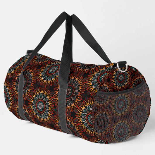 Abstracte Bloem Geometrische Ontwerp Duffel Bag Plunjezak (Rechterhoek)