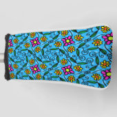Abstracte bloem golfhoes golfheadcover (Voorkant)