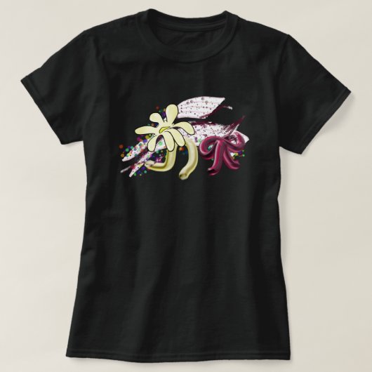 Abstracte Bloem Graffiti Moderne Levendige Grafisc T-shirt (Design voorkant)