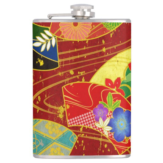 Abstracte bloem heupfles (Voorkant)