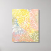 Abstracte bloem in gemengde media canvas afdruk (Voorkant)