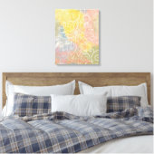Abstracte bloem in gemengde media canvas afdruk (Insitu (Slaapkamer))