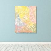 Abstracte bloem in gemengde media canvas afdruk (Insitu (Houten vloer))