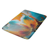 Abstracte bloem in oranje en teal badmat (Gekanteld)