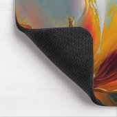 Abstracte bloem in oranje en teal muismat (Hoek)