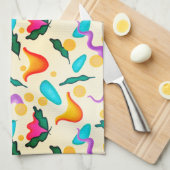 Abstracte Bloem Keukenhanddoek (Quarter Fold)