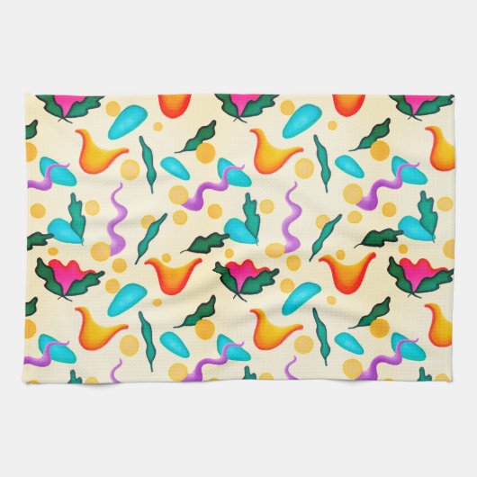 Abstracte Bloem Keukenhanddoek (Horizontaal)