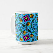 Abstracte bloem koffiemok (Voorkant links)