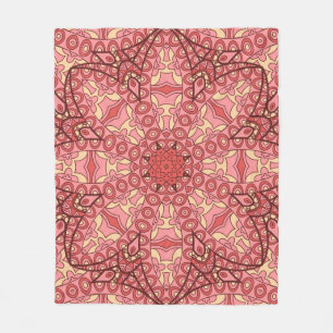 Abstracte bloem mandala etnisch naadloos patroon fleece deken