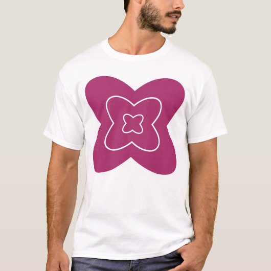Abstracte bloem met magenta bloembladeren t-shirt (Voorkant)