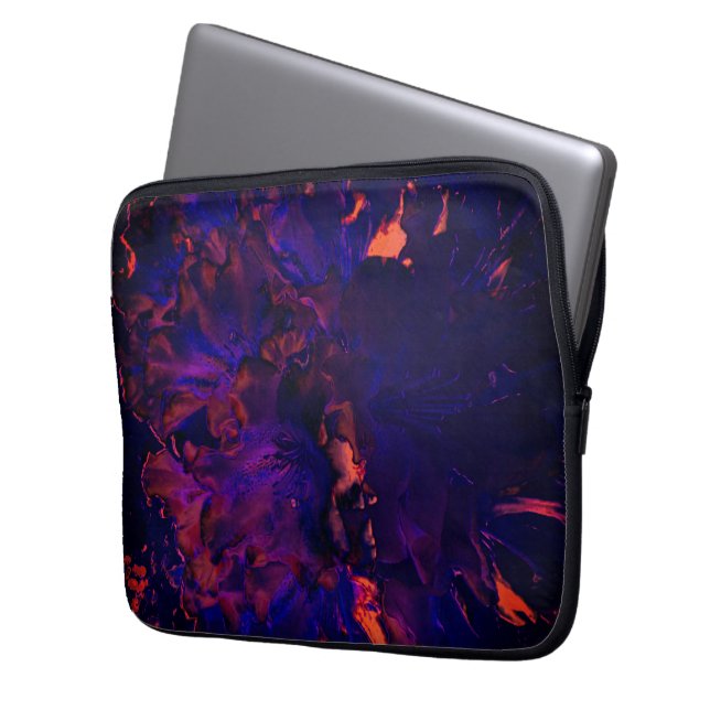 Abstracte bloem ondergedompeld in gotisch paars ef laptop sleeve (Voorkant Links)
