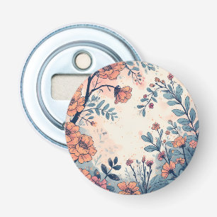 Abstracte bloem ontworpen knop flesopener button flesopener