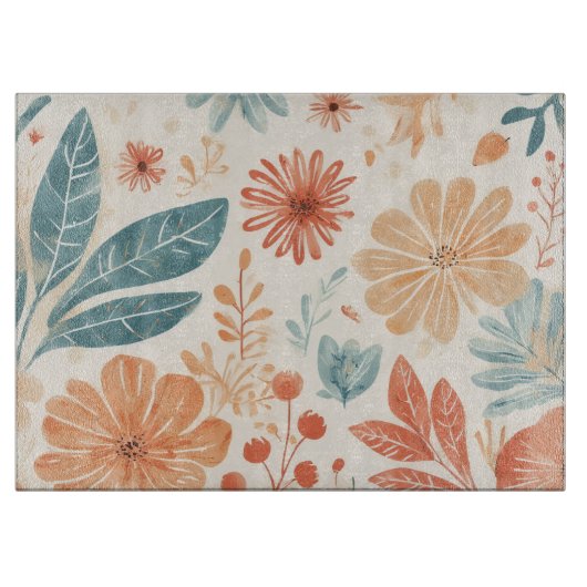 Abstracte bloem ontworpen snijplank (Voorkant)