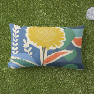 Abstracte Bloem Paardenbloem Kleurblokken Modern  Buitenkussen