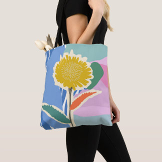 Abstracte Bloem Paardenbloem Kleurblokken Modern  Tote Bag